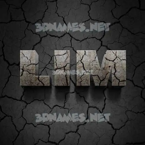 lim in Cracked Stone style - 3D name wallpaper lim in Cracked Stone style - 3D name wallpaper