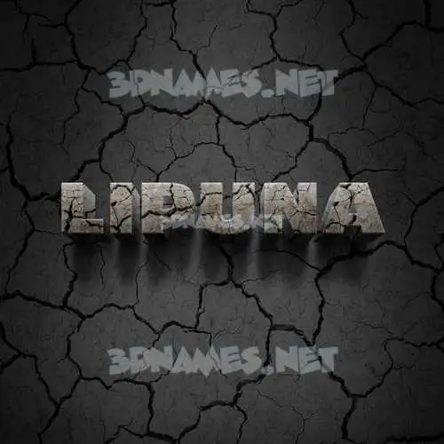 lipuna in Cracked Stone style - 3D name wallpaper