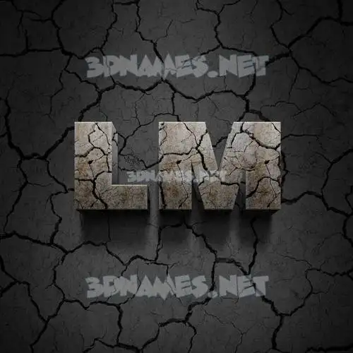 lm in Cracked Stone style - 3D name wallpaper lm in Cracked Stone style - 3D name wallpaper