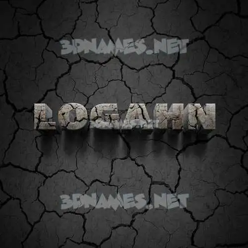 logahn in Cracked Stone style - 3D name wallpaper