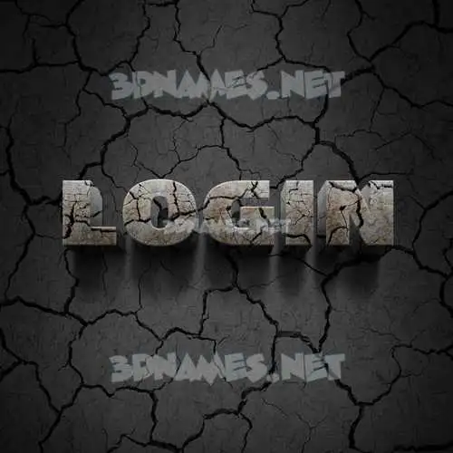 login in Cracked Stone style - 3D name wallpaper