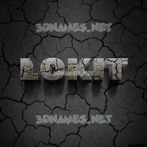lokit in Cracked Stone style - 3D name wallpaper