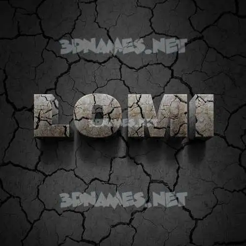lomi in Cracked Stone style - 3D name wallpaper lomi in Cracked Stone style - 3D name wallpaper
