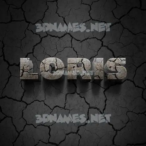 loris in Cracked Stone style - 3D name wallpaper