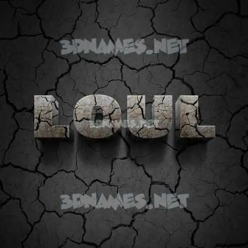 loul in Cracked Stone style - 3D name wallpaper loul in Cracked Stone style - 3D name wallpaper
