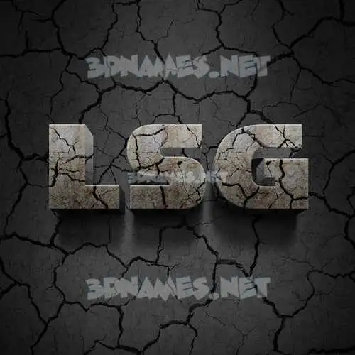 lsg in Cracked Stone style - 3D name wallpaper