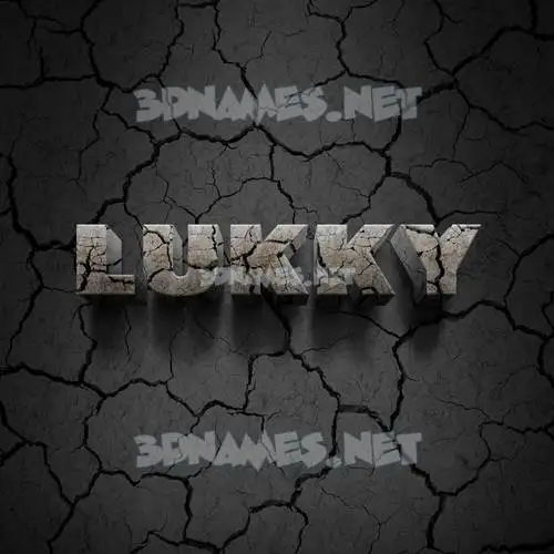 lukky in Cracked Stone style - 3D name wallpaper