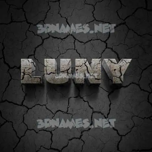 luny in Cracked Stone style - 3D name wallpaper