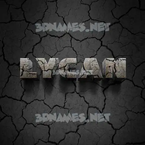 lycan in Cracked Stone style - 3D name wallpaper