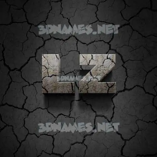 lz in Cracked Stone style - 3D name wallpaper