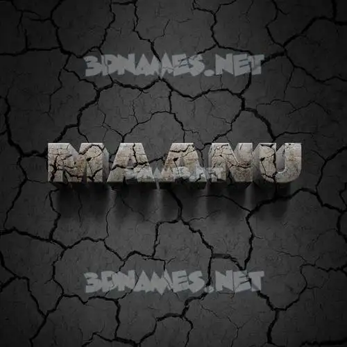maanu in Cracked Stone style - 3D name wallpaper