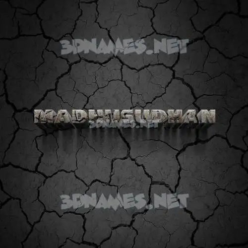 madhusudhan in Cracked Stone style - 3D name wallpaper
