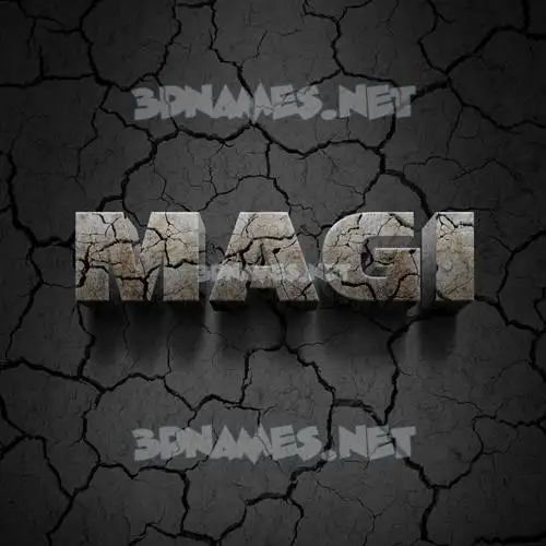 magi in Cracked Stone style - 3D name wallpaper