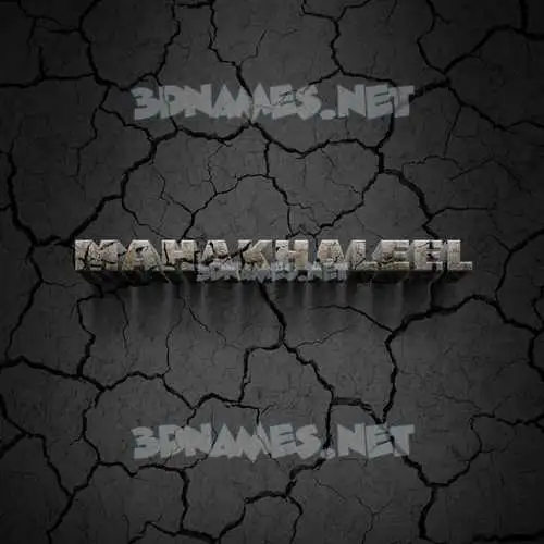 mahakhaleel in Cracked Stone style - 3D name wallpaper