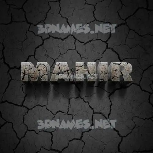 mahir in Cracked Stone style - 3D name wallpaper