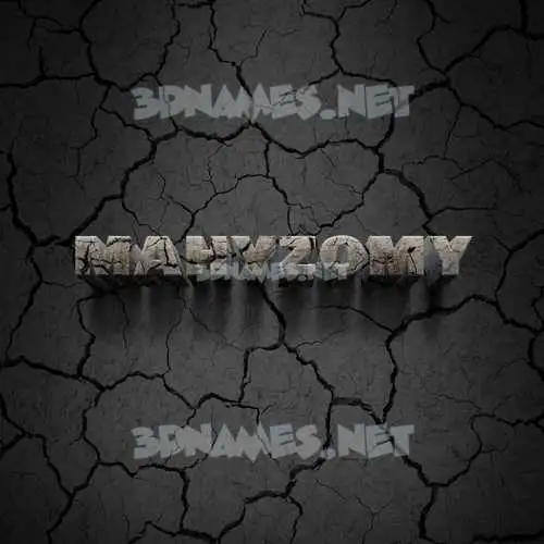 mahyzomy in Cracked Stone style - 3D name wallpaper