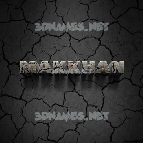 makkhan in Cracked Stone style - 3D name wallpaper