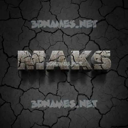 maks in Cracked Stone style - 3D name wallpaper maks in Cracked Stone style - 3D name wallpaper