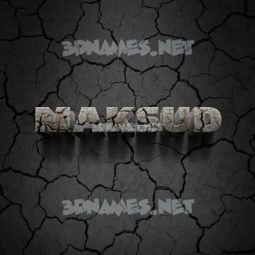 maksud in Cracked Stone style - 3D name wallpaper