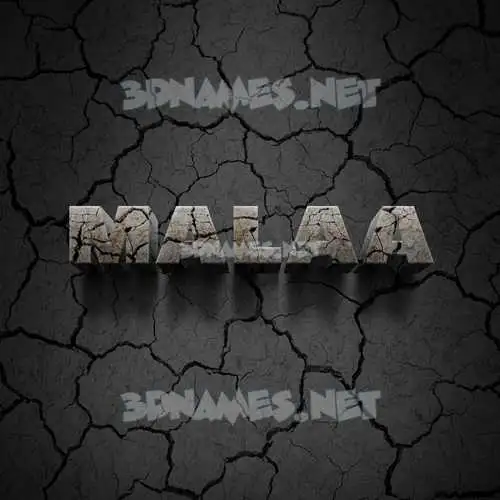 malaa in Cracked Stone style - 3D name wallpaper malaa in Cracked Stone style - 3D name wallpaper