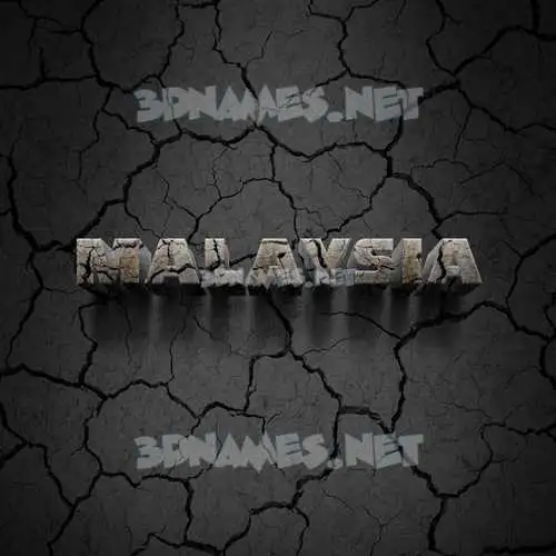 malaysia in Cracked Stone style - 3D name wallpaper