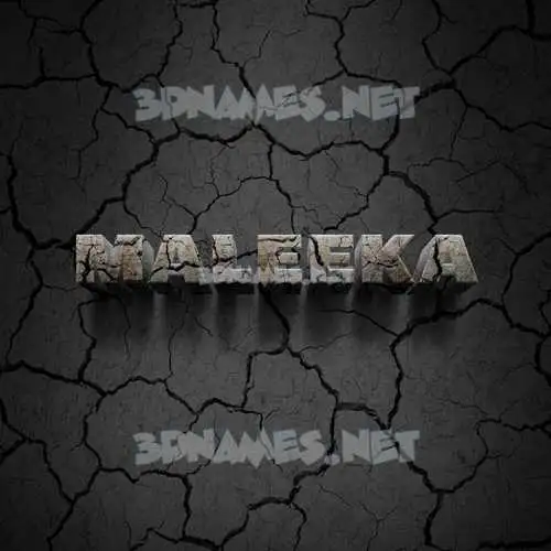 maleeka in Cracked Stone style - 3D name wallpaper