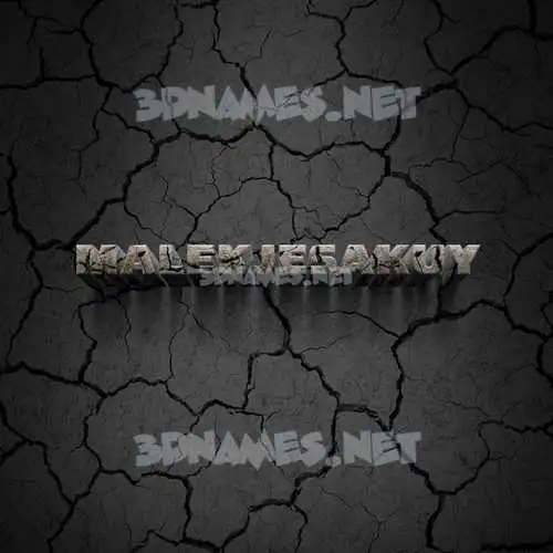 malekjesakuy in Cracked Stone style - 3D name wallpaper malekjesakuy in Cracked Stone style - 3D name wallpaper