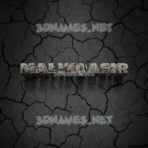 malikqasir in Cracked Stone style - 3D name wallpaper