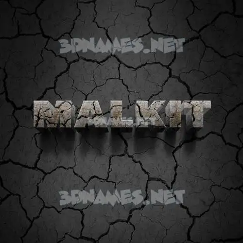 malkit in Cracked Stone style - 3D name wallpaper