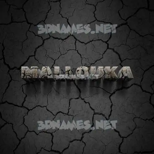 mallouka in Cracked Stone style - 3D name wallpaper mallouka in Cracked Stone style - 3D name wallpaper