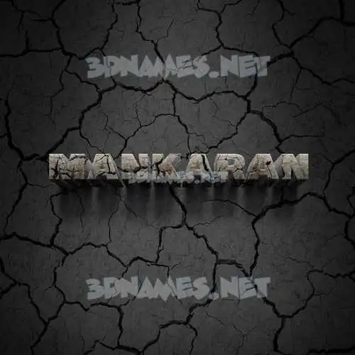mankaran in Cracked Stone style - 3D name wallpaper