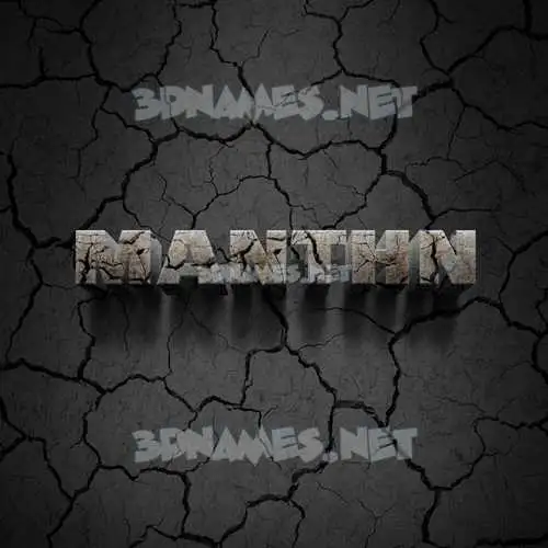 manthn in Cracked Stone style - 3D name wallpaper