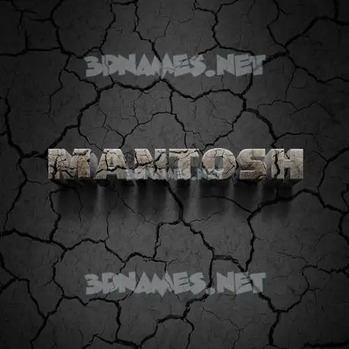 mantosh in Cracked Stone style - 3D name wallpaper
