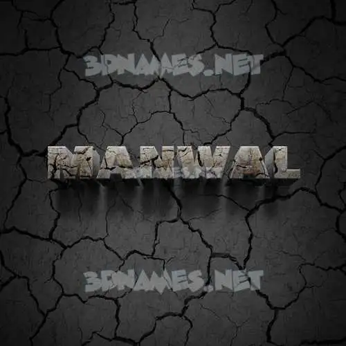 manwal in Cracked Stone style - 3D name wallpaper