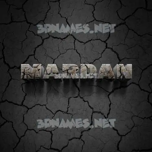 mardan in Cracked Stone style - 3D name wallpaper