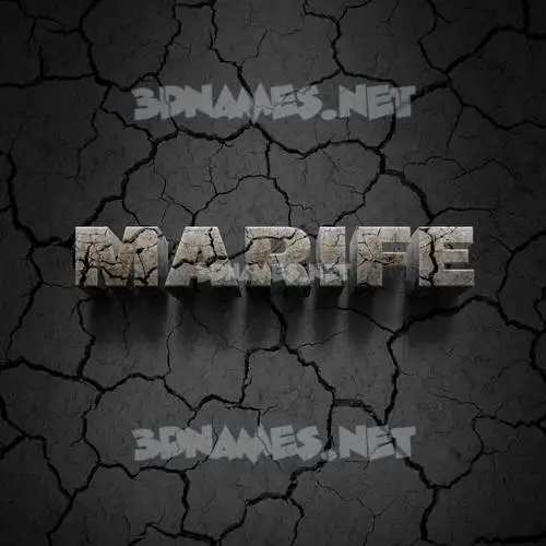 marife in Cracked Stone style - 3D name wallpaper