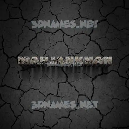 marjankhan in Cracked Stone style - 3D name wallpaper