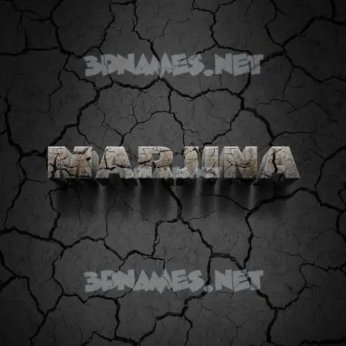 marjina in Cracked Stone style - 3D name wallpaper