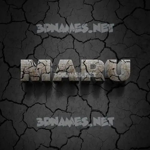 maru in Cracked Stone style - 3D name wallpaper