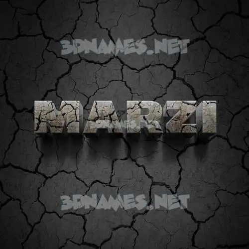 marzi in Cracked Stone style - 3D name wallpaper