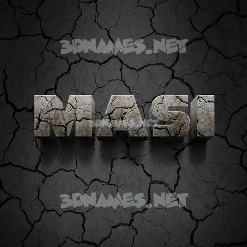 masi in Cracked Stone style - 3D name wallpaper