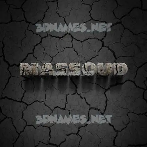 massoud in Cracked Stone style - 3D name wallpaper