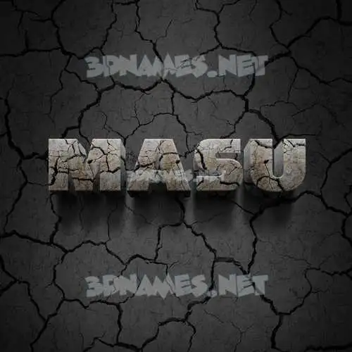 masu in Cracked Stone style - 3D name wallpaper