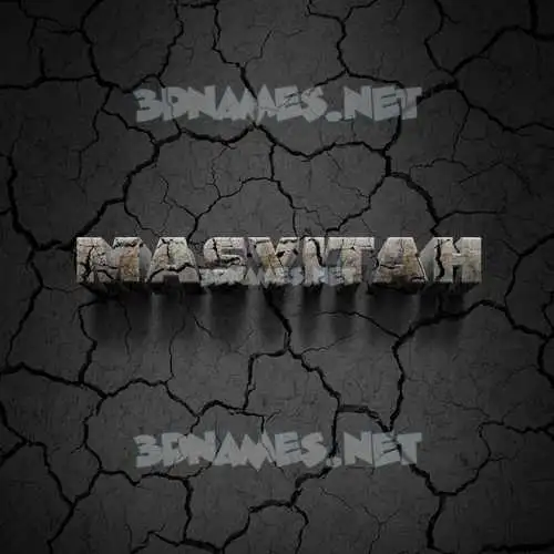 masyitah in Cracked Stone style - 3D name wallpaper