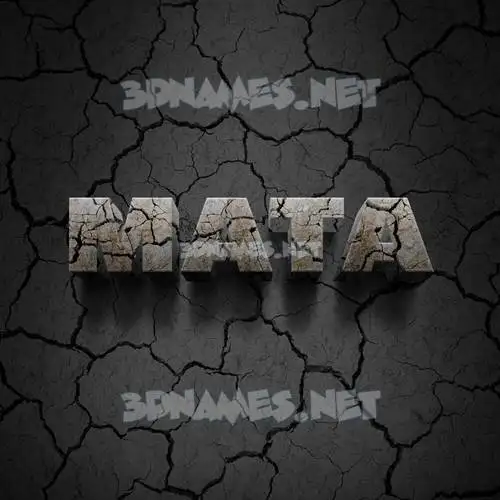 mata in Cracked Stone style - 3D name wallpaper
