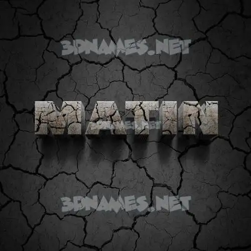 matin in Cracked Stone style - 3D name wallpaper