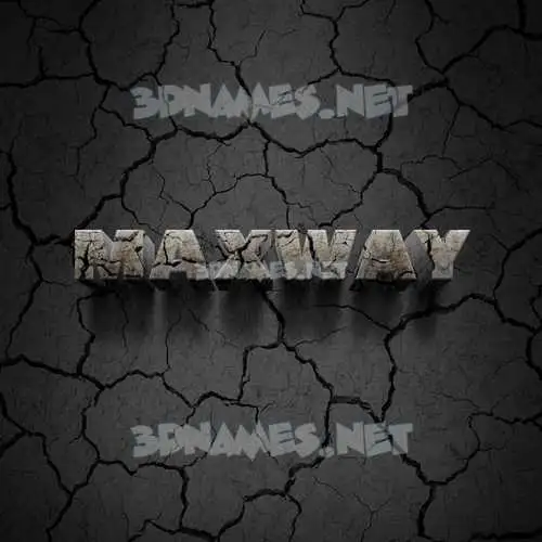 maxway in Cracked Stone style - 3D name wallpaper