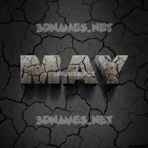 may in Cracked Stone style - 3D name wallpaper