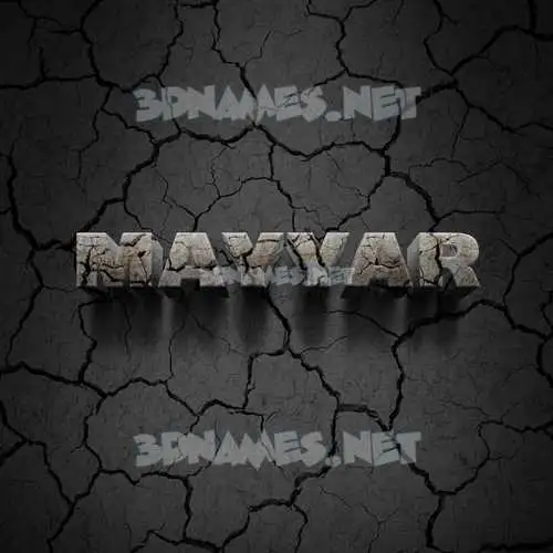 mayyar in Cracked Stone style - 3D name wallpaper
