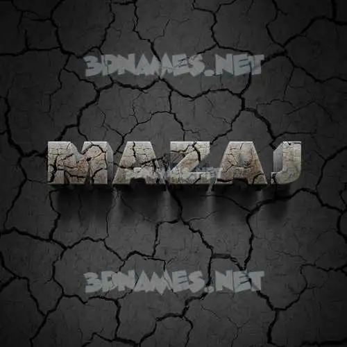 mazaj in Cracked Stone style - 3D name wallpaper mazaj in Cracked Stone style - 3D name wallpaper